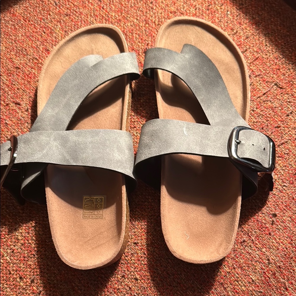 SHEIN Gray and Tan Sandals